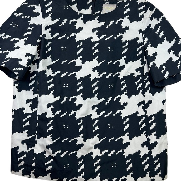 Weekend Max Mara, New Life Houndstooth Short-Sleeve Blouse Black/White Size 6 US - Picture 12 of 15